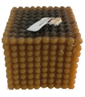 Bougie en cire d'abeille cube